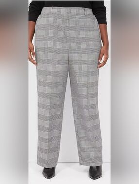 Perfect Drape Pull-On Straight Pant Black Houndstooth